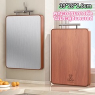 เขียง（ไม้จันทน์มะเกลือ+ สแตนเลสเกรด 316）ใช้ได้สองด้าน ป้องกันเชื้อรา ขึ้นสนิม สแตนเลสเขียง เขียงอเนก