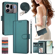 Practical Card Slot Wallet Case For OPPO A58 A60 A76 A36 A78 A79 A80 A96 A98 Crossbody Lanyard Neckl