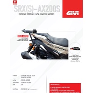 GIVI QJMOTOR AX200S HEAVY DUTY EXTREME SPECIAL RACK (SRX(S)-AX200S) WITH LED STOP LIGHT BASE PLATE