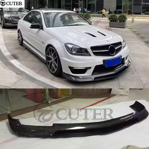 W204 Real C63 507 Amg r Style Carbon Fiber Car Front Bumper Spoiler Lip for Mercedes Benz W204 C63 S