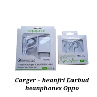 Carger+hensed oppo a3s A5s a39 a17 a7 carger 1set hensed earphone earbuds oppo carger oppo