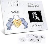 Ultrasound Picture Frames with Baby Countdown Weeks, Farmhouse Style String Art Photo Frame for 4X3"