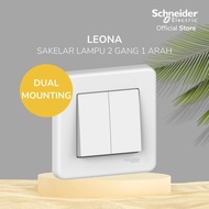 Schneider Electric Leona Light Switch - 2 Gang 1 Way - LNA0300321 - Schneider Electric Leona Light S