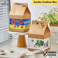 Jumbo Large Cookies Box Brown Kraft Paper Box 20.5cm x 12cm RayaGong Xi Fa Cai Sticker