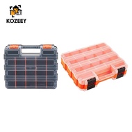 KOZEEY Hardware Tool Suitcase Screw Organizer with Removable Partitions Double -page Tool Organizer 