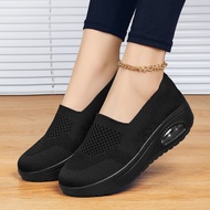 New Sporty Casual Square Dance Sneakers, Breathable Fabric Material, Comfortable Slip-On Design With
