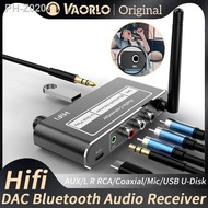 HIFI Bluetooth 5.2 Audio Receiver DAC Coaxial Digital To Analog Converter 3.5mm AUX RCA Mic U-Disk Jack Stereo Wireless Adapter