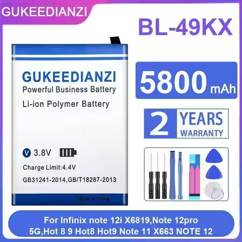 Mobile Phone Battery BL-49KX 5800mAh For Infinix Note 12i X6819,Note 12pro 5G,Hot 8 9 Hot8 Hot9 Note