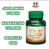 Nutrimax VIT D3 1000iu 1000iu 60 Tablets caps Capsules Immune Endurance Vitamin Supplements