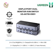 UGREEN DISPLAYPORT DUAL MONITOR KVM SWITCH 2 IN 2 OUT - UG-AK700-55851