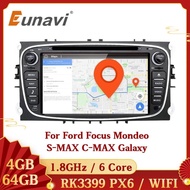 Eunavi 2 Din Car DVD Radio Player For Ford Focus 2 Mondeo S-MAX C-MAX