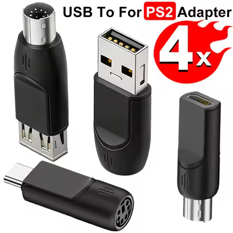 USB Female To For PS2 Male Type-c To For PS2 Female 6-pin Adapter USB-A USB-C To For PS2 Converter K