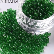 1pound Glass Seed Beads Transparent Round Green 8/0 3mm Hole: 1mm about 10000 beads/pound