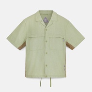 TIMBERLAND X FTMD 2025 Autumn Winter Latest Joint Unisex Gray Green Wide Version Short Sleeve Shirt|