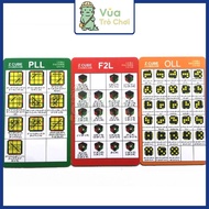 Set of 3 Formula Cards Full CFOP F2L OLL PLL Speed Rubik's Solution