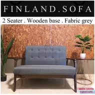 Finland 2seater sofa sofa fabric grey 2seater wooden sofa