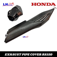 Ready Stok RS150 V1-V2 Cover Exhaust Exzos Muffler Protector HONDA RS150R RS-150 Ekzos Pipe Body Set Hitam Black Uma Leo