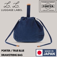 🇯🇵日本製PORTER LUGGAGE LABEL TRUE BLUE DRAWSTRING BAG SHOULDER BAG(S)  PORTER斜孭袋 日本製斜孭袋 單肩包 吉田包 YOSHIDA