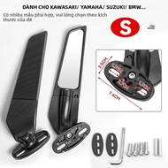 Có Thể Điều Chỉnh Xoay Chiếu Hậu Gió Xoay Cánh Mặt Gương Cho Kawasaki Ninja 250 300 400 650 H2 H4-Sử