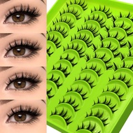 GROINNEYA Manga Lashes Mixed 4 style 20 Pairs Mink Lashes Natural Lashes Soft Cross Eyelashes