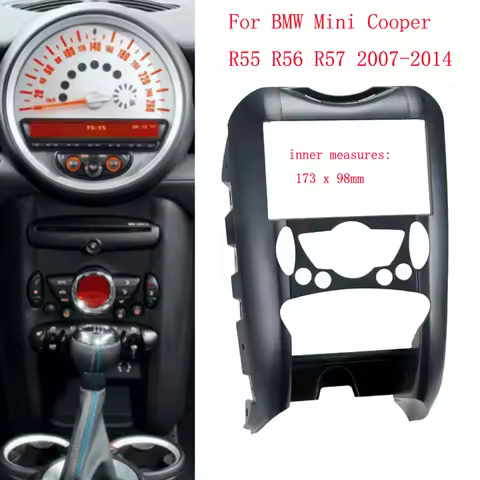 2 Din Car Radio DVD Player Fascia Frame for-BMW Mini Cooper R55 R56 R57 Trim Panel Installation Kit