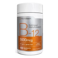 Suplemento Horbach Vitaminas Vitamina B12 Metilcobalamina sabor bayas naturales de 50g x 120 Frasco 