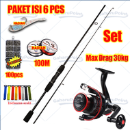 【# Beli 1 Dapat 6 #】COD Set Alat Pancing Murah Pancing 1 Set Murah Dan Kuat 1.65m 1.8m 2.1m 2 Bagian