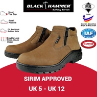 BLACK HAMMER Double Zip Safety Shoe BH 2882 Kasut Keselamatan BLACK HAMMER BH2882