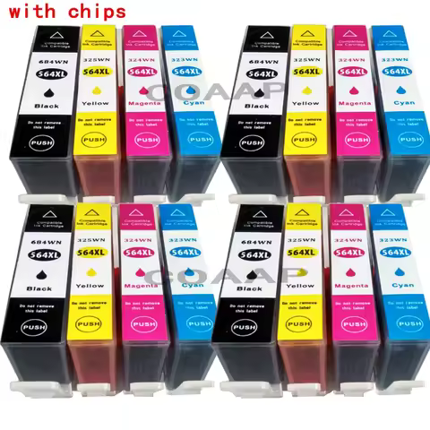 Compatible HP 564XL Ink Cartridge for Photosmart 5510 5515 5520 D5460 D7560, DeskJet 3070A 3520, Off