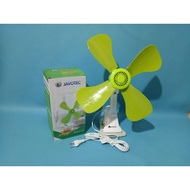HIJAU Clamp fan mini fan 4 blades 22w green biru/ table/ clamp wall table fan