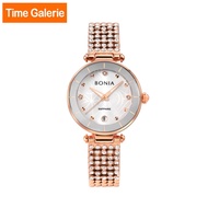 Bonia Women Elegance BNB10756-2517 Rose Gold Stainless Steel Strap with Silver Dial Women Watch