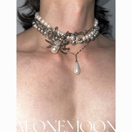 Women choker Necklace Pearl Spider Gothic Style Choker High Layer Accessories