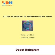 3d HOLOGRAM STICKER MADE FROM EGGS 1,2 X 1,2 CM - SILVER