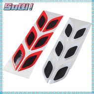 SUQI 12pcs/2 sets Carbon Fiber Reflective Sticker, Drip Adhesive Resin, Reflective Materials 10*3cm  Reflective Stripe Sticker, White / Red Car Hood Epoxy Sticker