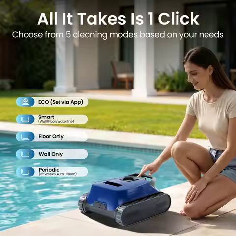 Gosvor LiteVac G1 Pool Vacuum Robot, Wall & Waterline & Platform Cleaning | Up to 200-Min Runtime, 1
