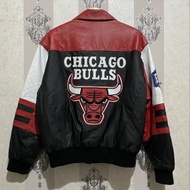 Jaket Chicago Bulls Vintage Full Leather Jeff Hamilton Original