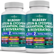 NEWAGE Eye Protection Vitamin Contains 300mg Bilberry, 40mg Lutein, 40mg Zeaxanthin, 100mg Resveratr