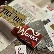 อะนิเมะบัตรกำนัลทองชาร์ลีและโรงงานช็อคโกแลต Wonka เก็บตั๋วทองที่คั่นตกแต่งโต๊ะของขวัญวันเกิดสำหรับเด