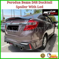 💥Ready Stock💥Perodua Bezza D68 Ducktail Spoiler With Led ( WITHOUT PAINT )