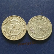 uang lama 50 sen 1959 koin kuno Indonesia asli