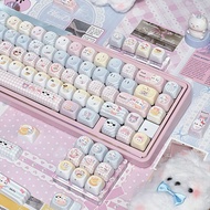 Cute Hello Kitty Melody Kuromi Pochacco Keycaps MOA Profile 128 Keys PBT Five Sided Dye Sublimation 