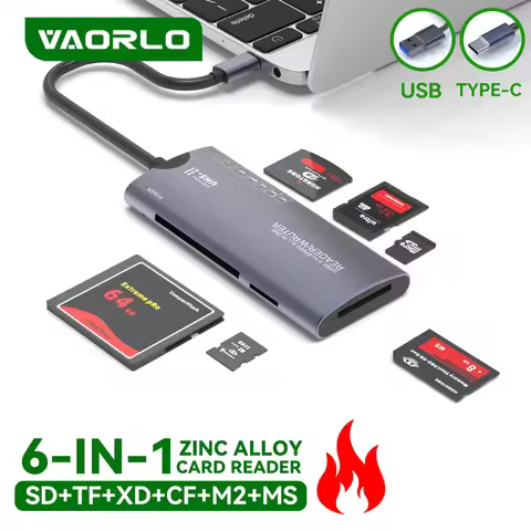 6 in 1 USB2.0/TYPE-C Multifunctional Reader SD/TF/XD/CF/M2 Memory Card Adapter For Cameras Computers