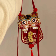 Chinese style embroidery coin wallet women Pokemon Cartoon money clip wallet Womens purses and handbags mini crossbody phone bag
