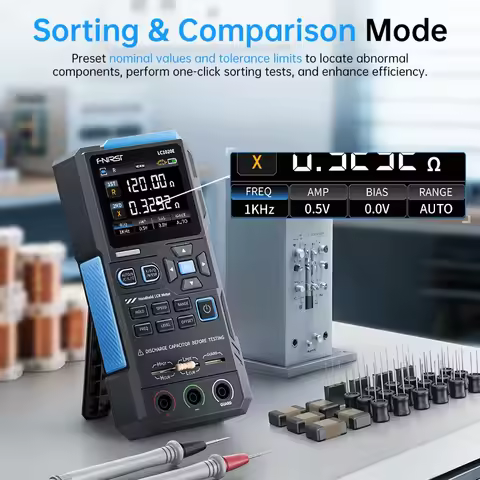 FNIRSI LC1020E Handheld Digital Bridge LCR Meter Auto-Ranging Inductance, Capacitance, Resistance Me