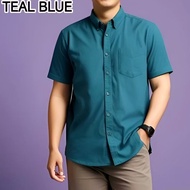 Kemeja kosong Formal lelaki lengen pendek 100%Cotton,Teal blue,Merun,Hitam,Sage Green