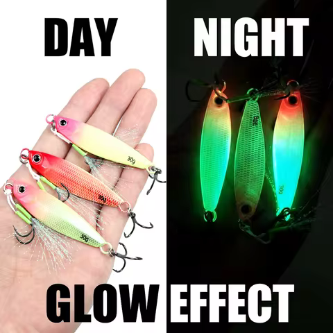 3pcs Slow-Sinking Jig Lures (7g-40g) |Treble Hooks | Long Cast Metal Jigs|Anti-Escape Metal Jigs for