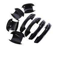 Halloween For VW Golf 6 MK6 Skoda SUPERB 2009-2013 Black Gloss Carbon Fiber Chrome Car Door Handle C
