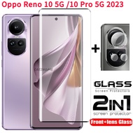 2in1 Oppo Reno 10 Pro 5G 2023 Screen Protector Film Transparent Phone Screen Protector For Oppo Reno 10 10Pro Reno10 Pro Reno10Pro + Plus 4G 5G Tempered Glass Camera Lens