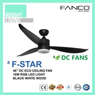 Fanco F-Star 36/46/52" Ceiling Fan with 18W RGB LED Light Kit