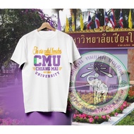 CMU Chiang mai university T-Shirt White Light Purple Black Wear It Beautifully And Cool.